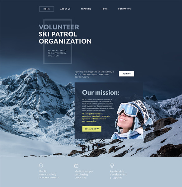 skiing responsive website template