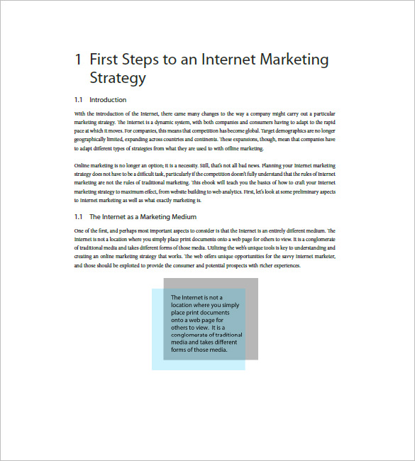 sample internet marketing plan