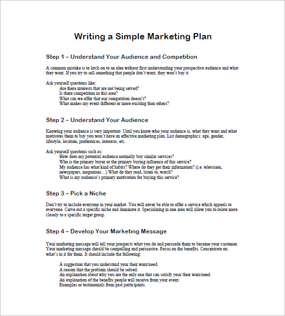 simple marketing plan