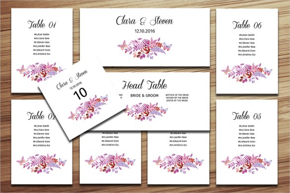 38+ Wedding Seating Chart Templates - PDF, DOC