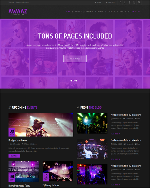 16+ Music PHP Themes & Templates