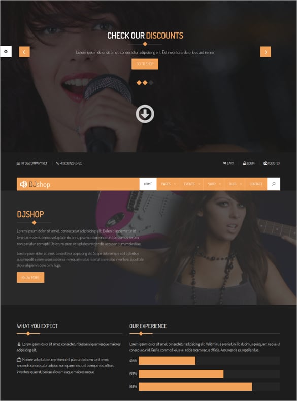 music dj ecommerce php template
