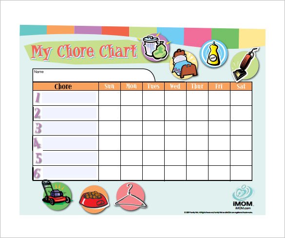 Fillable Weekly Chore Chart