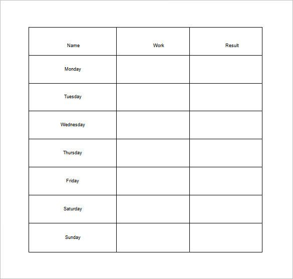 30+ Weekly Chore Chart Templates - DOC, Excel