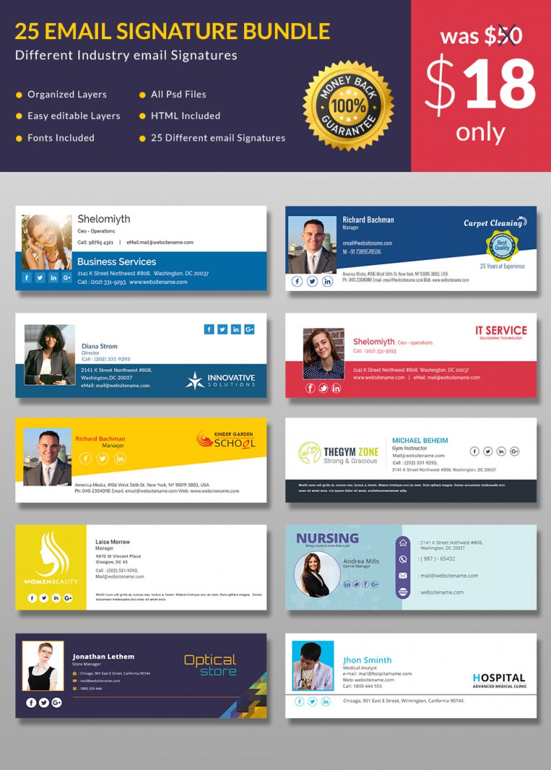 Download 64+ Email Signature Designs Download & Edit Easily! | Free ...