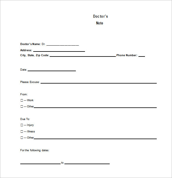 Doctors Note Template 14+ Free Word, Excel, PDF Format Download!