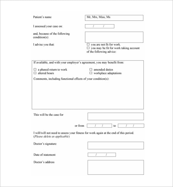 Doctors Note Template 14 Free Word Excel PDF Format Download 