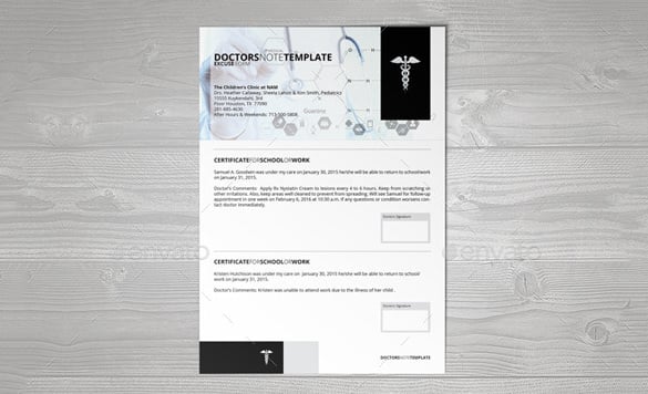 indesign doctors note template download