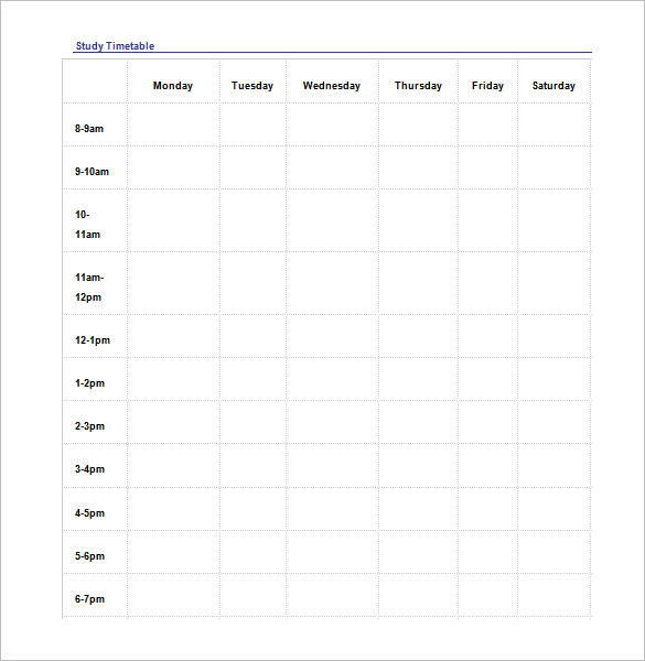 21+ Study Schedule Templates - PDF, Docs