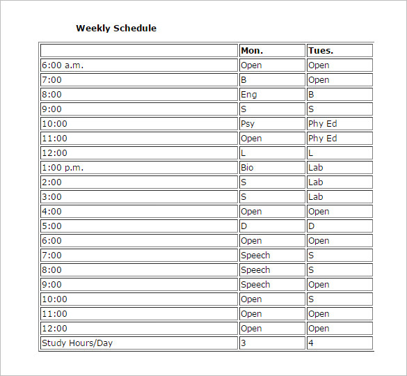 21+ Study Schedule Templates - PDF, Docs