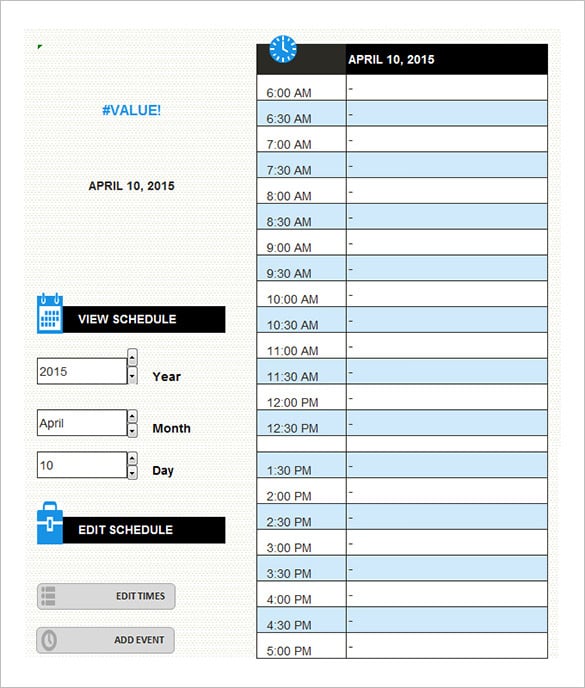 your daily schedule pdf format free download sample