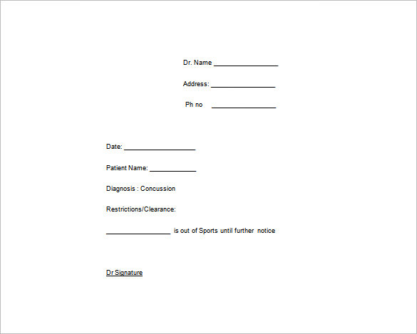 Doctor Note Template - 6+ Free Sample, Example, Format Download