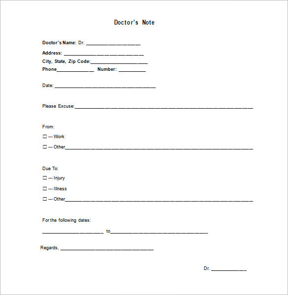 Doctor Excuse Template - 10+ Sample, Example, Format Download!