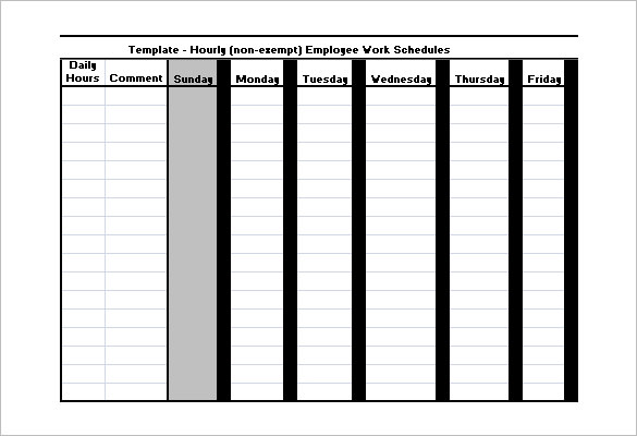 employee hourly work schedules request template