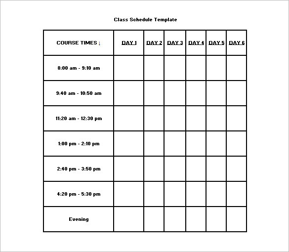 class-schedule-template-8-free-sample-example-format-download