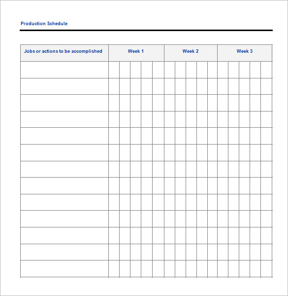 Production Schedule Template - 13+ Free Sample, Example Format Download!