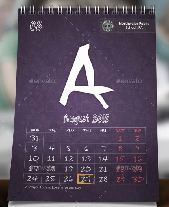 Calendar Template - 42+ Printable Word, Excel, PDF, PSD, Indesign, EPS ...