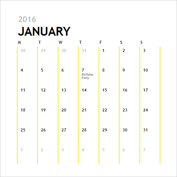 Calendar Template 42+ Printable Word, Excel, PDF, PSD, Indesign, EPS