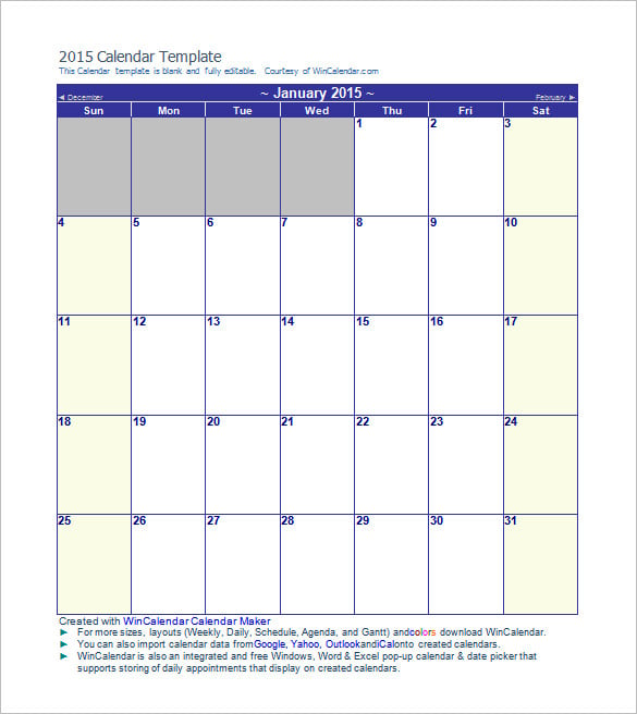 Calendar Template 42 Printable Word Excel PDF PSD Indesign EPS Google Drive Format