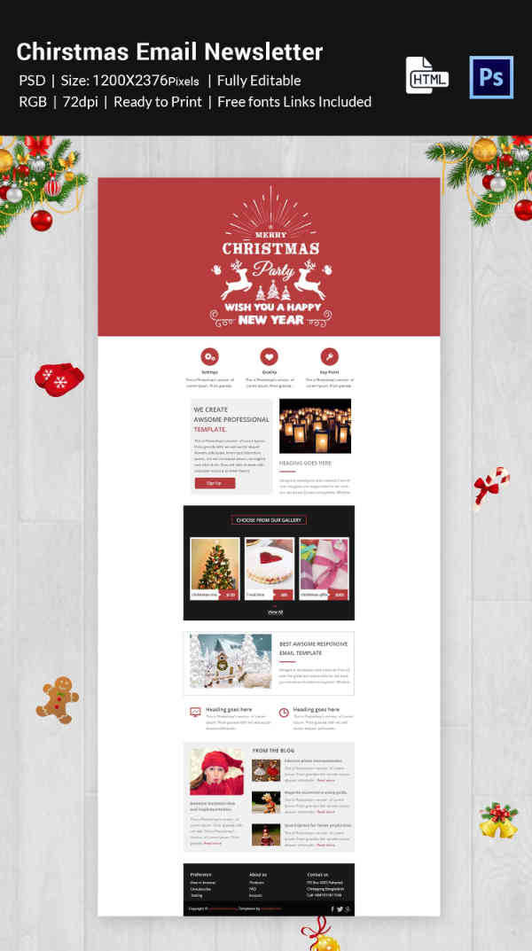 38+ Christmas Email Newsletter Templates Free PSD, EPS, AI, HTML