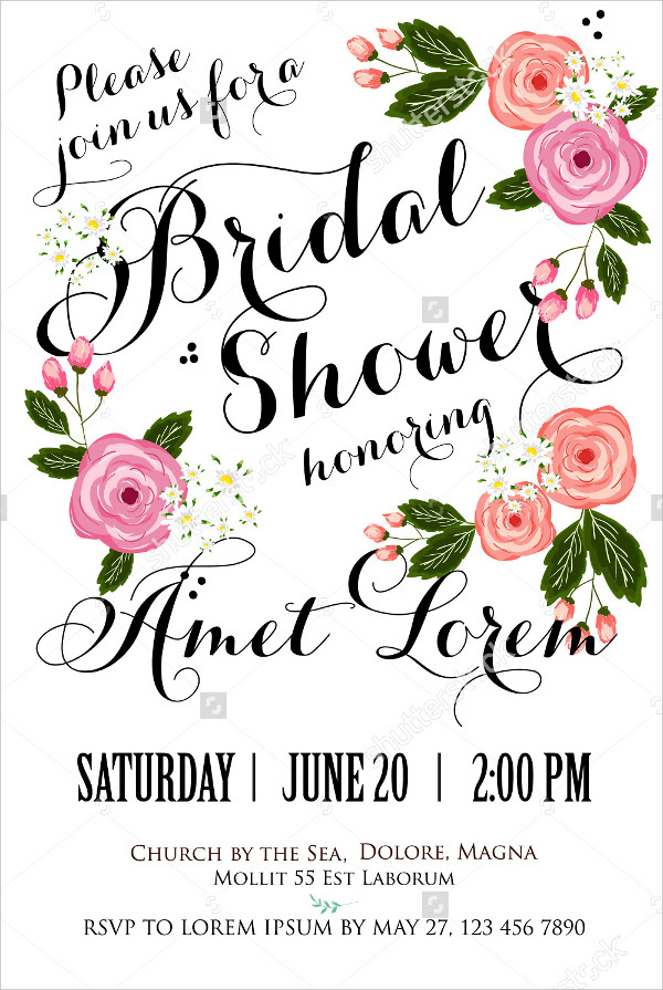 23 Bridal Shower Invitation Templates PSD Vector EPS Word