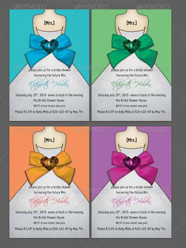 bridal shower template bowknot