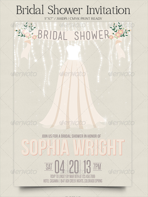romantic bridal shower invitation