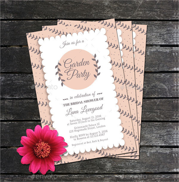 garden party bridal shower invitation