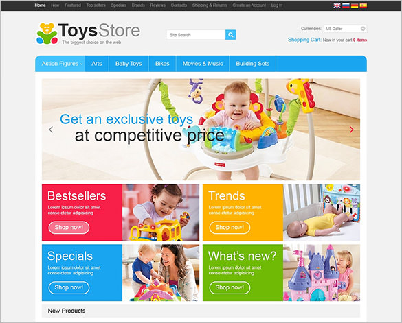 toy store oscommerce template