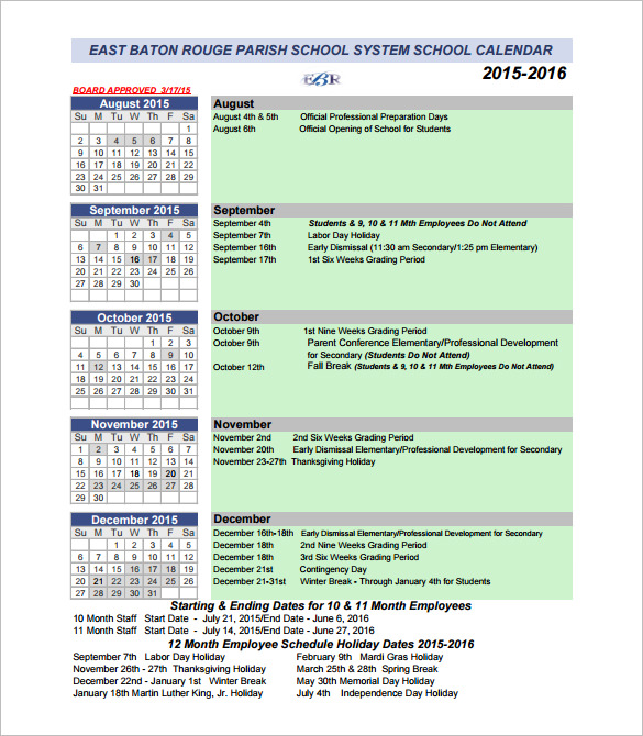 sample calendar of events schedule template pdf download