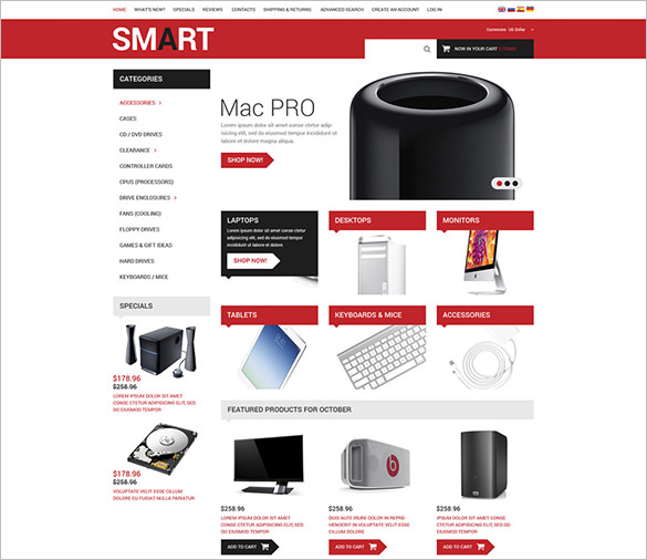 electronics accessories oscommerce template