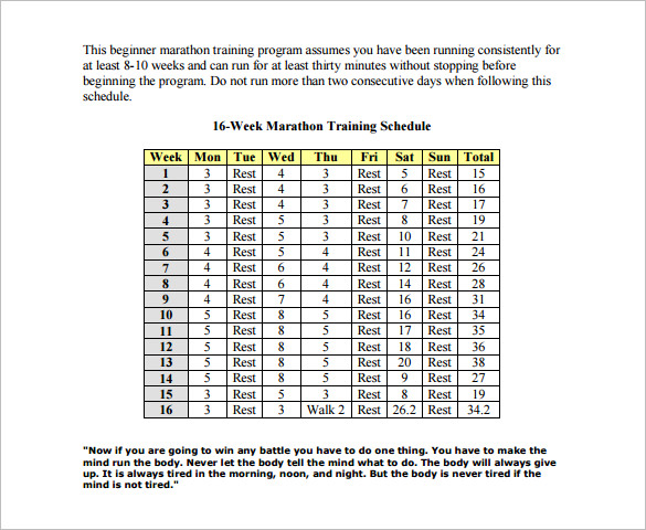 download weekly training schedule template pdf format example