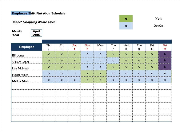 Shift Schedule Template 20 Free Sample Example Format Download 