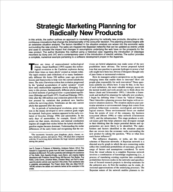 sample product marketing plan