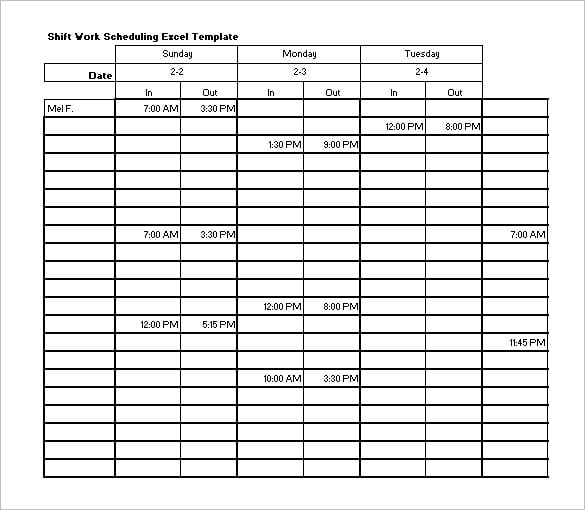 Shift Schedule Template – 8+ Free Sample, Example Format Download