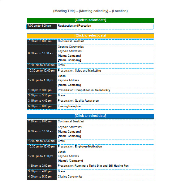 7+ Conference Schedule Templates Doc, PDF