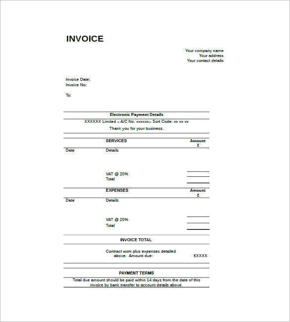 Contract Invoice Template - 9+ Free Word, Excel, PDF Format Download