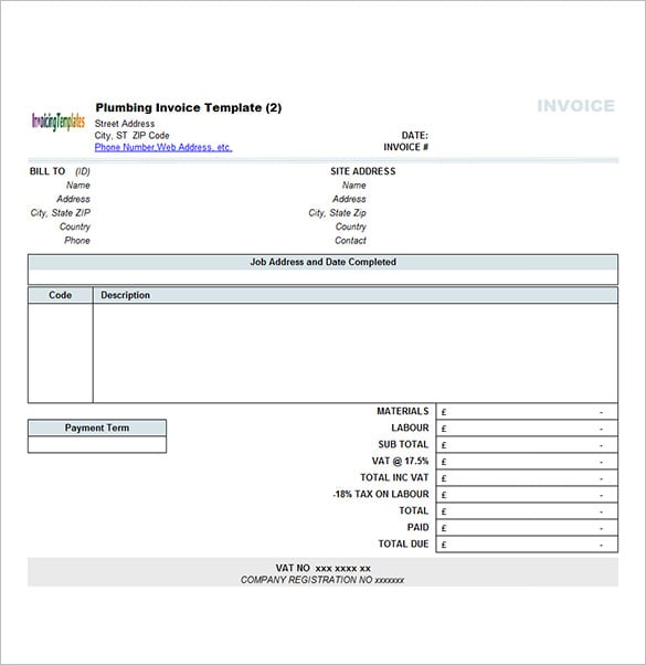sample invoice for contract work
