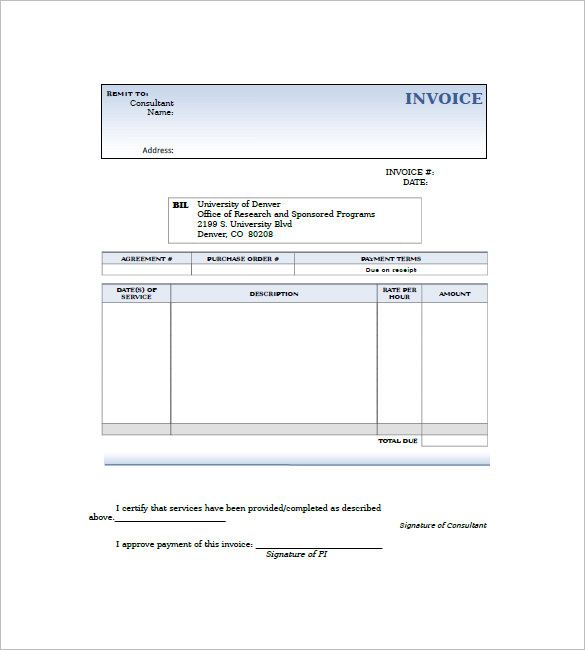 9 Consultant Consulting Invoice Templates Free Word Excel PDF Format Download