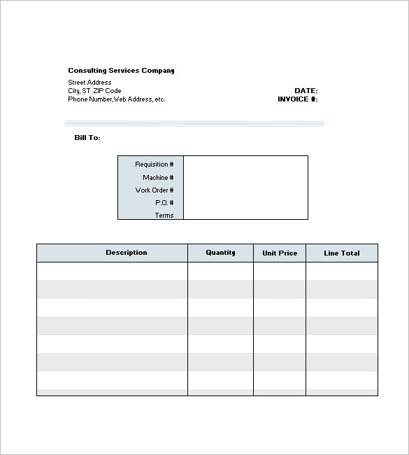 consultant invoice template excel