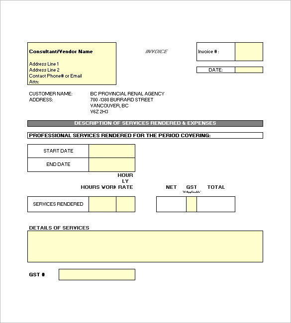 construction invoice template excel free