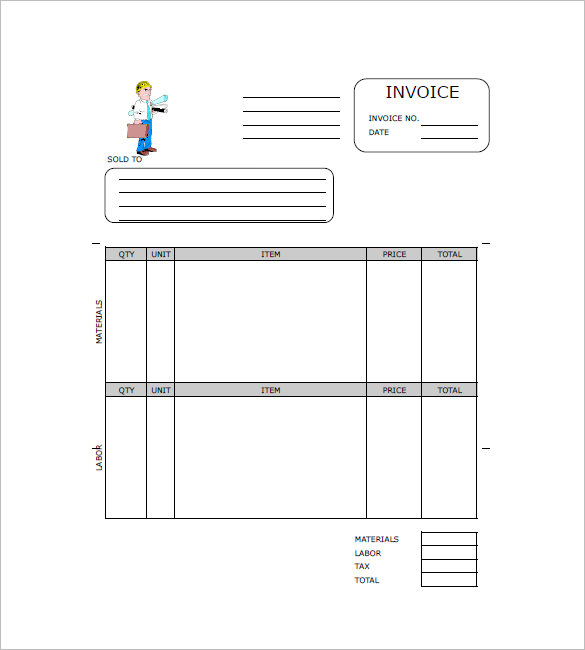 free construction invoice template
 Construction Invoice Templates – 15  Free Word, Excel, PDF Format ...