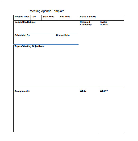 Image 4 for Blank Meeting Agenda Template