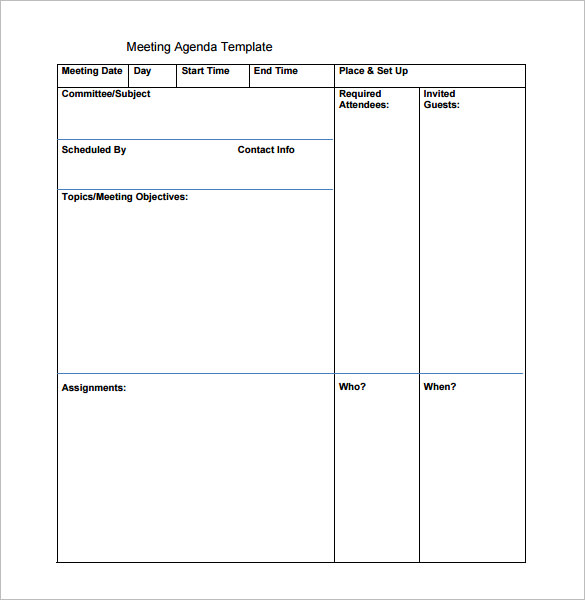 12+ Meeting Schedule Templates - PDF, Word, Vector EPS