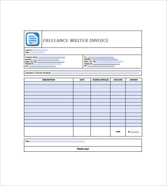 excel invoice template for designers