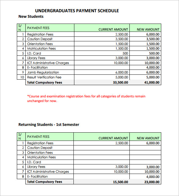 20-payment-schedule-templates-psd-pdf-word