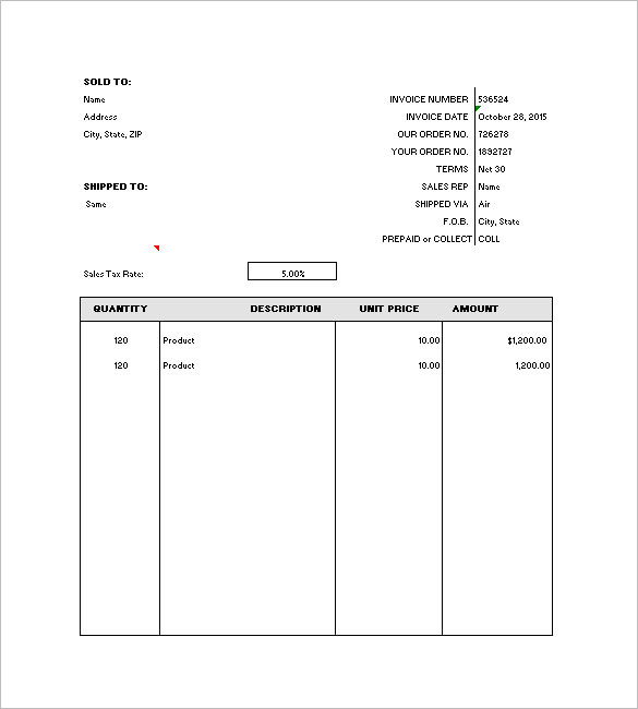 free generic invoice template