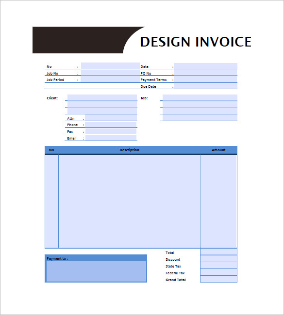 interior design invoice template