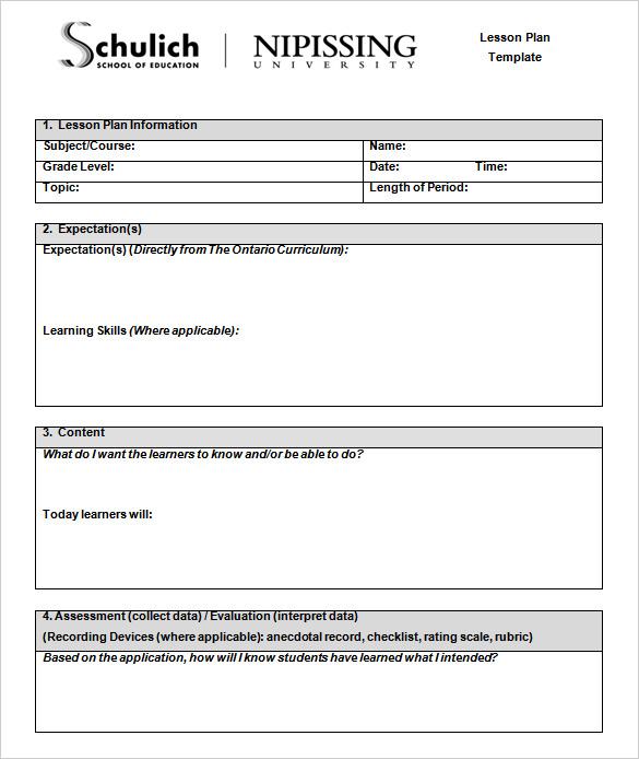 59 Lesson Plan Templates PDF DOC Excel