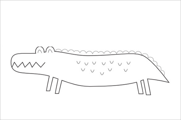 smiling alligator template